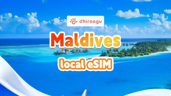 Maldivler Dhiraagu Yerel eSIM | Toplam Paket | 20GB/100GB | 10-30 Gün | Doğal Gün | QR Kodu