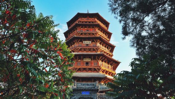 [다퉁 출발] 프라이빗 전용 일일 투어: 응현목탑 + 옌먼관