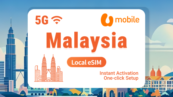 eSIM Locale Malesia | U Mobile 5G | Piani flessibili da 1 a 30 giorni | Download immediato, nessuna spedizione | Codice QR