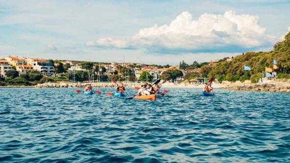 Pula: Three Island Kayak Tour with Cave Photo & Snorkeling