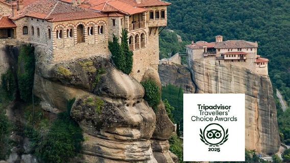 Meteora Monasteries & Caves DayTrip from Athens with Greek Lunch 