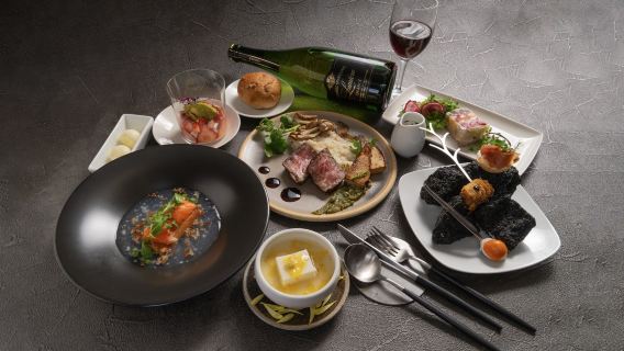 [Incense Fire Cuisine & Wine] Seasonal fire-grilled dinner package featuring the four seasons of Mount Fuji (6-course meal)