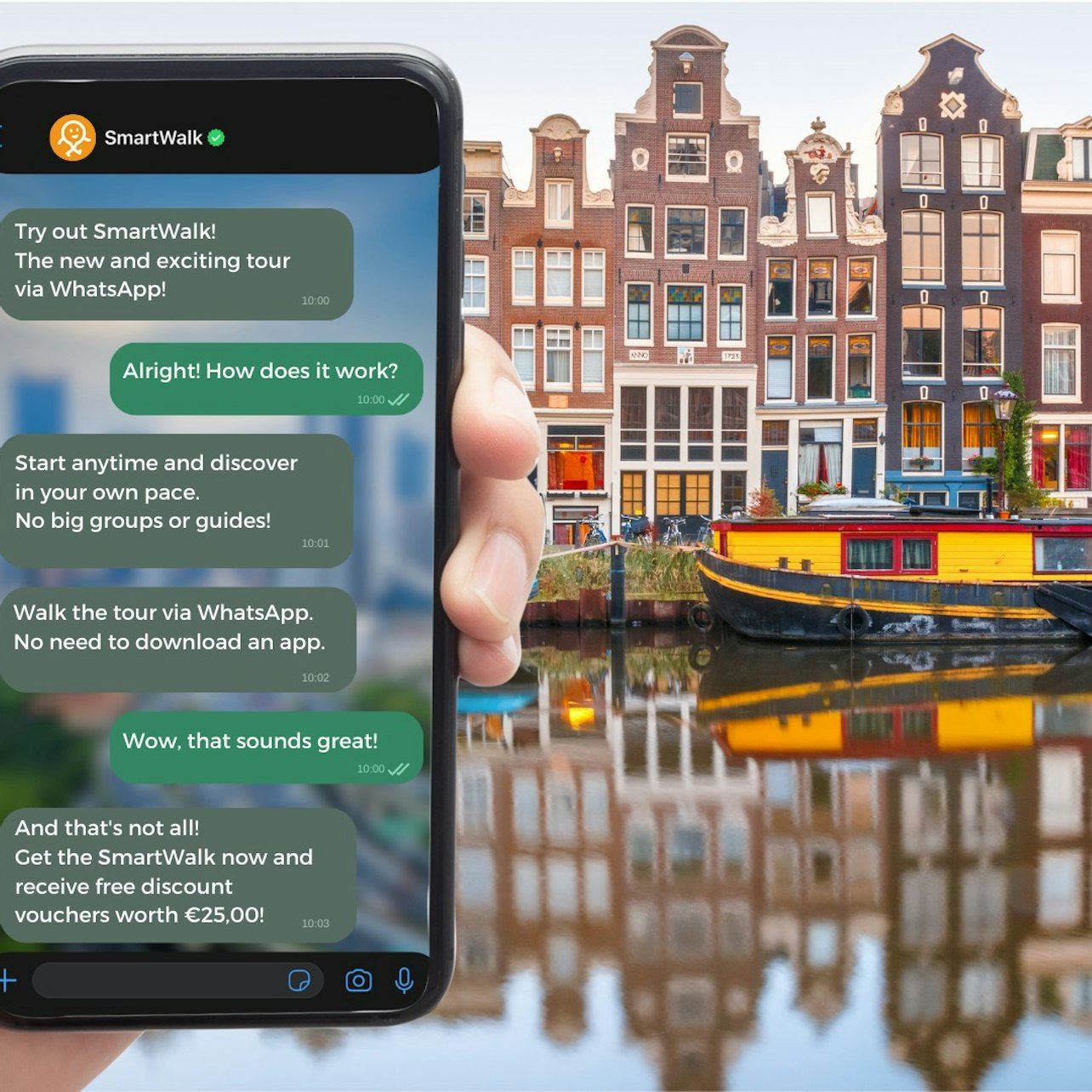 Amsterdam SmartWalk: Self-Guided WhatsApp Walking Tour