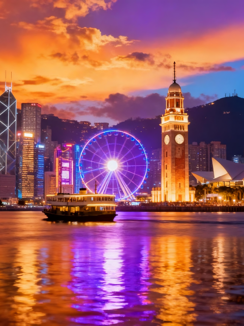 香港中環大館+夜遊維港+太平山頂+中環摩天輪純玩一日遊