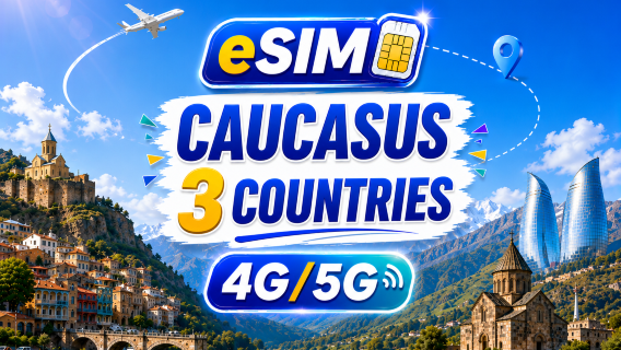3 Negara Kaukasus 5G/4G eSIM | Dukungan penuh untuk AI&TikTok | 500MB/hari-total 100GB | Penagihan per 24 jam | Kode QR