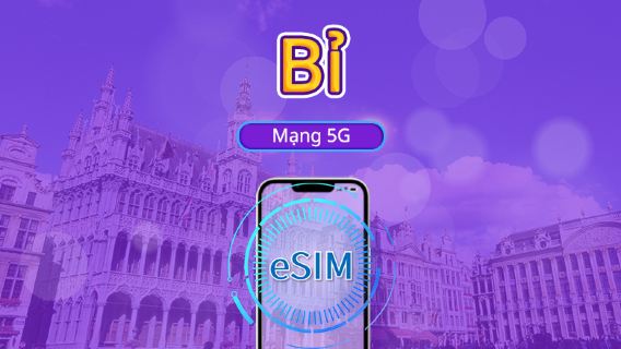 Bỉ | 5G/4G eSIM | Gói ngày/gói lưu lượng | Tính phí theo ngày tự nhiên | 1-30 ngày | Mã QR