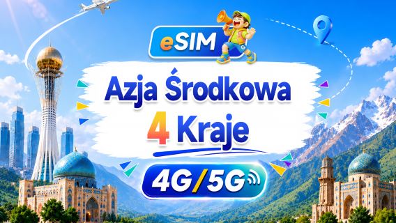 Środkowoazjatyckie 4 kraje 5G/4G eSIM | Obsługa wszystkich AI&TikTok | 500MB/dzień - łącznie 100GB | Rozliczenie 24-godzinne | Kod QR