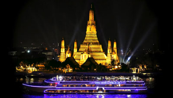 【官方湄南河遊船】 白玉蘭號夜遊湄南河門票+自助餐|可選艙位