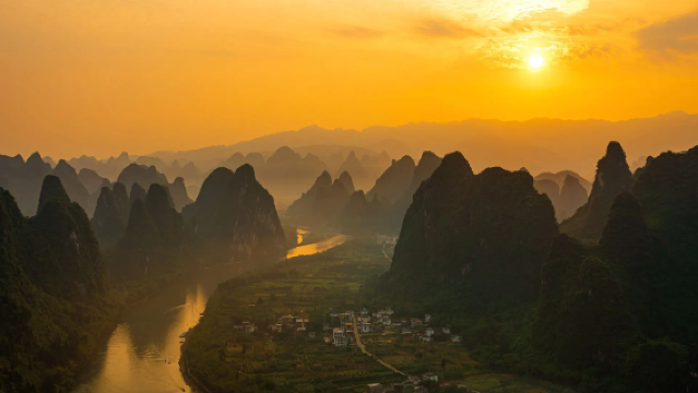 桂林陽朔相公山千里江山圖1日遊可選十里畫桂林千古情《印象劉三姐》山水實景演出