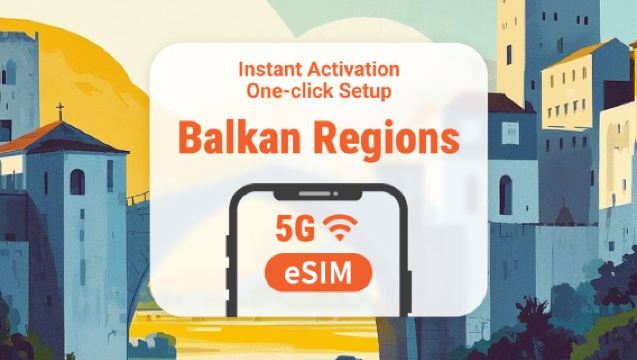 Balkanlar'da Çoklu Bölge 5G eSIM | 3-30 Gün | Günlük + Toplam Veri Paketi | Tek Tıkla Kurulum | QR Kodu