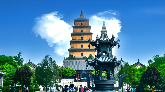 Tour di mezza giornata in inglese per piccoli gruppi a Xi'an: Pagoda della Grande Oca Selvatica, Mura della Città, Quartiere Musulmano