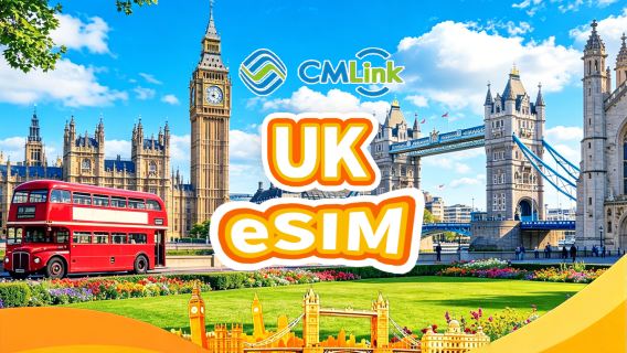 UK CMLINK (EE) 5G eSIM | TOTAL 40GB/80GB | Calls+Reiceiving SMS | QR Code