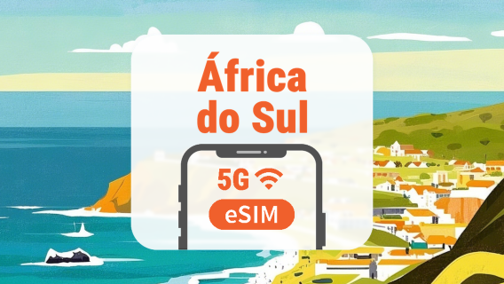 África do Sul 5G eSIM | Rede Dupla • Todas as IAs | 1–30 Dias | Código QR