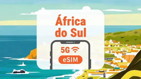 África do Sul 5G eSIM | Rede Dupla • Todas as IAs | 1–30 Dias | Código QR
