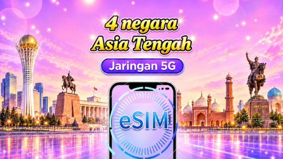 Kazakhstan/Kyrgyzstan/Pakistan/Uzbekistan|5G/4G eSIM| Paket Harian/Paket Data|Penagihan 24 Jam |1 - 30 Hari |Kode QR