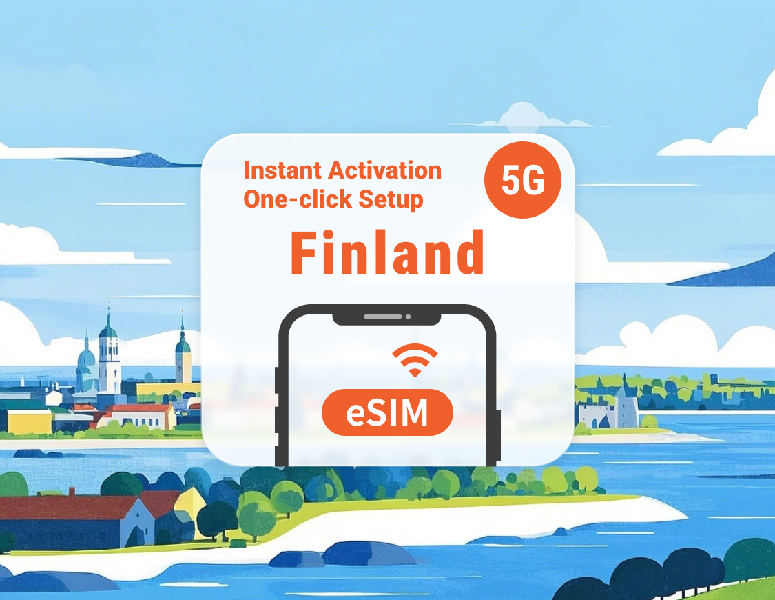 Finland 5G eSIM | Meerdere netwerken | 1–30 dagen | Directe QR-code