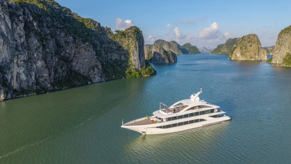 From Hanoi: Luxury Ha Long Bay 5-Star Leona Day Cruise with Gourmet Lunch