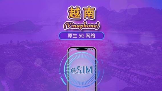 越南 Vinaphone | Local eSIM | 日用包 | 自然日計費 | 5-10 天 | QR code