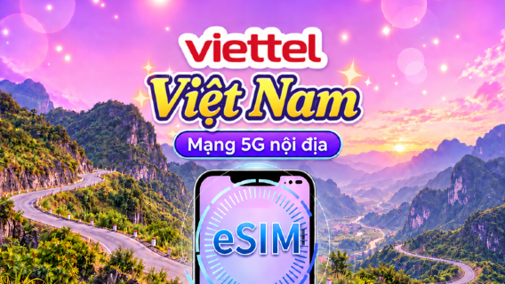 Việt Nam Viettel eSIM | Hỗ trợ mạng 5G & Tiktok & ChatGPT | Gói cước ngày | 3-30 ngày | Tính phí theo ngày tự nhiên | Mã QR