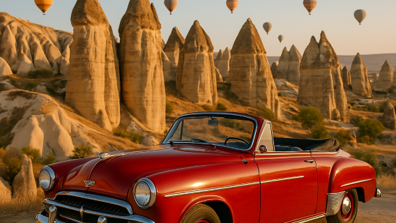 🚘✨ Tour in Auto d'Epoca in Cappadocia – Un Viaggio Magico tra Retrò & Moderno ✨🚘