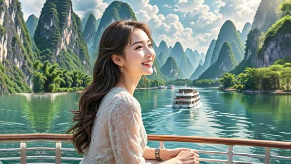 漓江四星遊船+漓江竹筏遊+漓江岸邊觀光車一日遊【純玩不趕早】