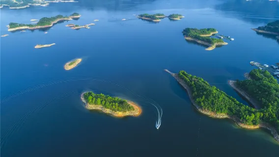 Tour di un giorno al lago delle Mille Isole da Hangzhou (tour di gruppo in lingua cinese incluso) (crociera di lusso Dream 5)