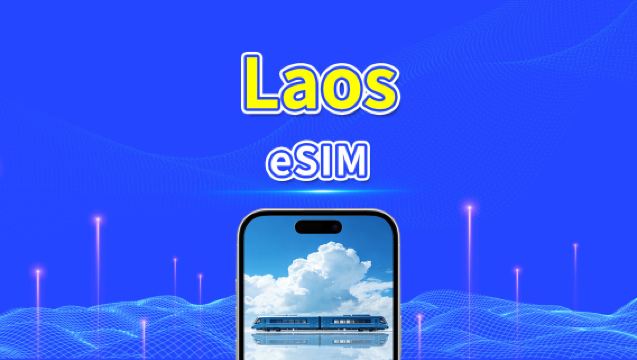eSIM Laos | Dados de alta velocidade | 4G | Pacote diário/de dados | Dia natural | 1-30 dias | Código QR