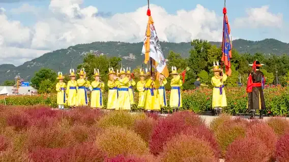 韓國秋季一日遊【千日紅+粉黛亂子草+鐵路單車+納里公園】