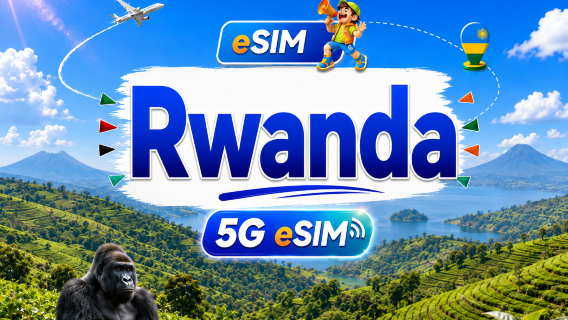 Rwanda eSIM | Supports all AI & TikTok | 500MB/day–total 30GB | 1–30 days | 24 hr billing | QR Code