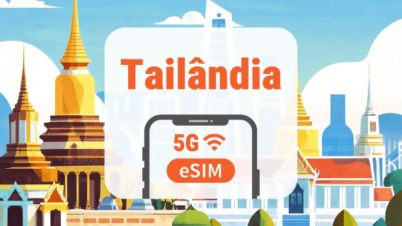Tailândia 5G eSIM | Rede Dupla • ChatGPT | 1–30 Dias | Código QR