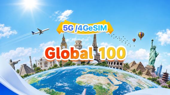 Global (100 países) | eSIM 5G/4G | Compatível com todas as AI e TikTok | 500MB/dia - Total 50GB | 1-90 dias | Cobrança por 24 horas | QR Code