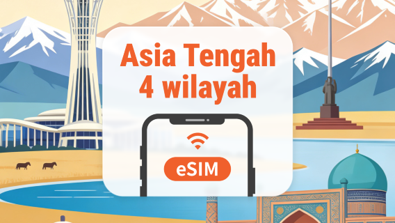 eSIM Central Asia 4 Countries | All AI & TikTok | 1–30 hari | QR Code