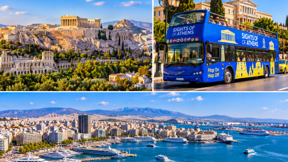 Combo Athènes : Acropole & Parthénon, Musée de l'Acropole, bus à arrêts multiples 2 jours, guides audio et eSIM