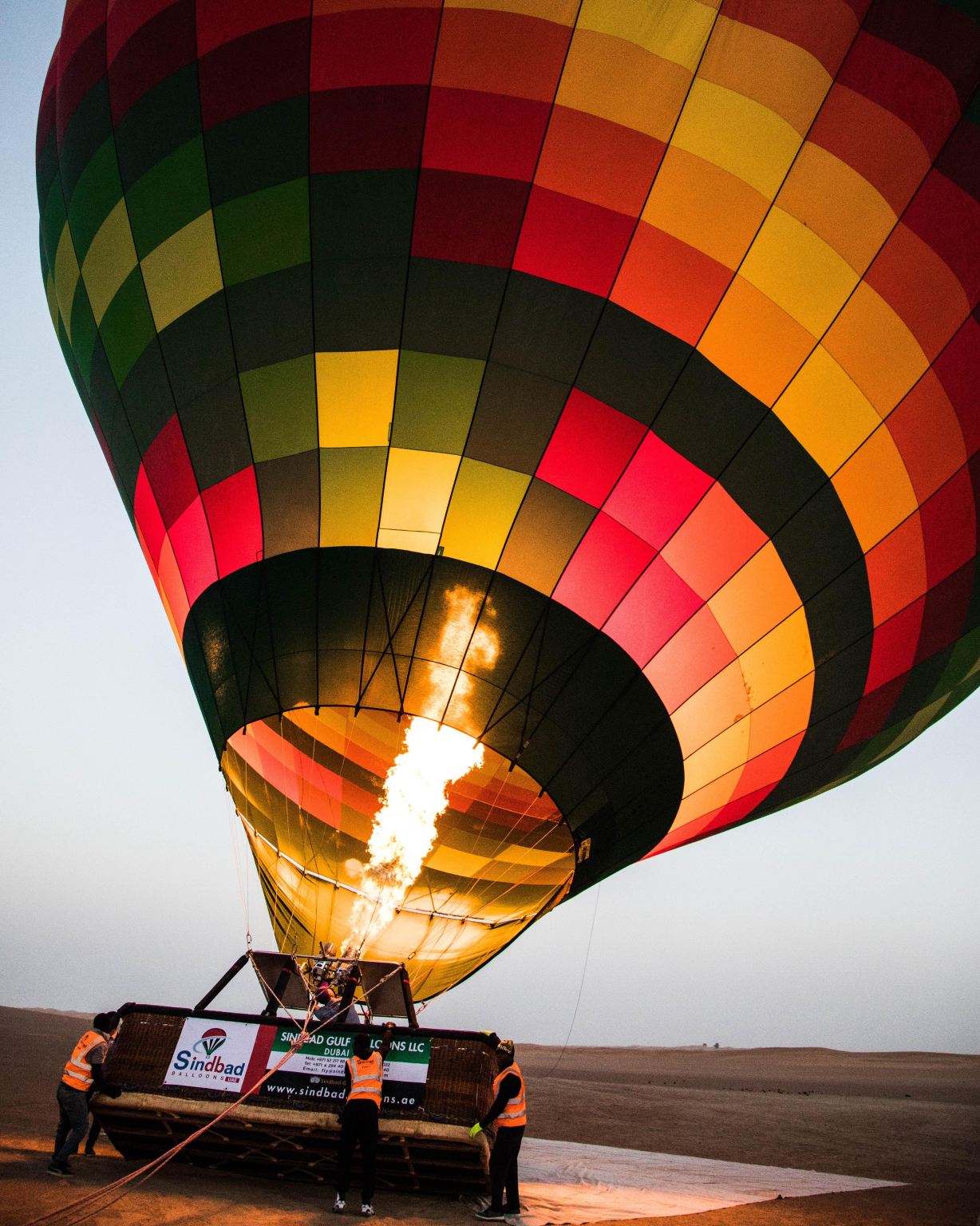 Dubai desert hot air balloon ride with hotel transfer + flight certificate + desert views - Dubai hot air balloon