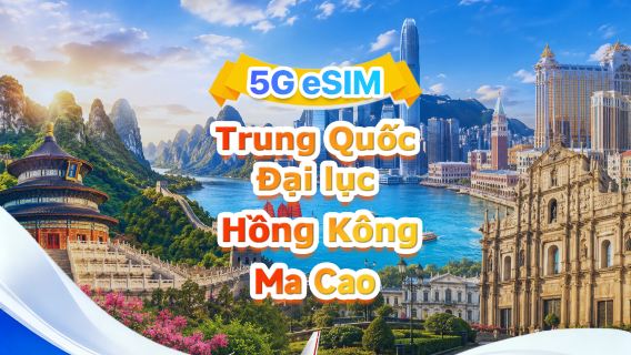 Trung Quốc, Hồng Kông, Ma Cao eSIM | Gói hàng ngày/Gói tổng | 500MB/ngày - Tổng cộng 30GB | 1-30 ngày | QR code