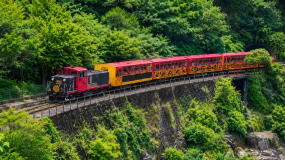 รถไฟสายซากะโนะ + ล่องเรือในแม่น้ำโฮซูกาวะ (โฮซูกาวะ คุดาริ) | ทัวร์ 1 วัน อาราชิยาม่าเกียวโต รับประกันออกทัวร์