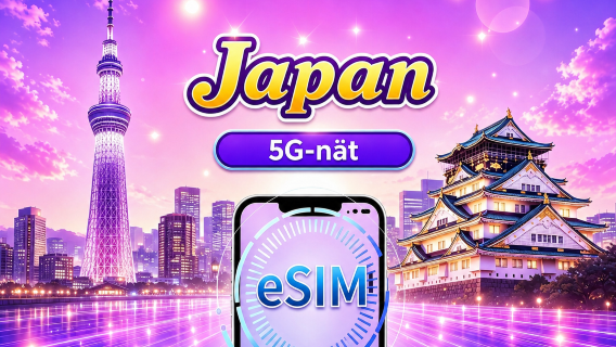 Japan 5G eSIM | Stöder TikTok & ChatGPT | Dagligt datapaket / Totalt datapaket | Debitering per 24 timmar | 1–30 dagar | QR-kod