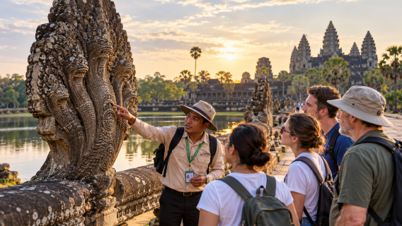 Kamboçya Siem Reap Angkor Wat mitolojik yaratıkları ve koruyucu sembolleri 3 saatlik temalı tur