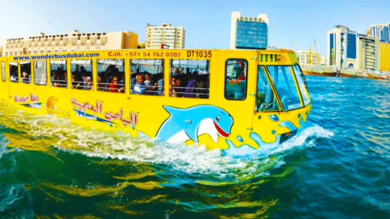Dubái: Recorrido en yate de lujo con Wonder Bus Tour por tierra y mar