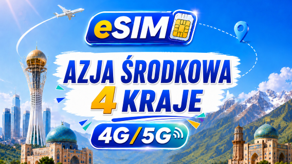 Środkowoazjatyckie 4 kraje 5G/4G eSIM | Obsługa wszystkich AI&TikTok | 500MB/dzień - łącznie 100GB | Rozliczenie 24-godzinne | Kod QR