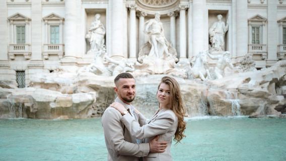 Rome: Private Iconic Photoshoot Trevi Fountain Golden Hour