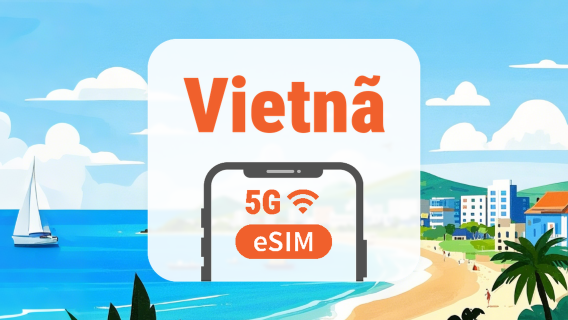 Vietnã 5G eSIM | Rede Tripla • Todos os AI & TikTok | 1–30 Dias | Código QR