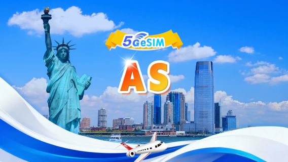eSIM 5G AS | Pakej harian/Jumlah pakej | 500MB/hari-jumlah 100GB | 1-90 hari | Kod QR (tidak termasuk Guam dan Saipan)