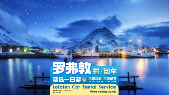 Excursión clásica de un día a las Islas Lofoten en grupo/servicio de coche privado con conductor en chino e inglés | Henningsvær + playa de arena blanca de Ramberg + Flakstad + Hamnøy + Reine + Å