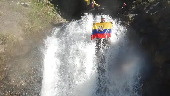 Canyoning in Baños Chamana Waterfall