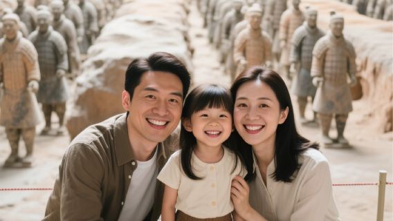 √ Tour privato al Museo dei guerrieri e dei cavalli di terracotta di Qin √ Trasferimento privato da e per l'hotel √ Visita guidata esclusiva √ Esperienza di trucco e abbigliamento tradizionale cinese Hanfu