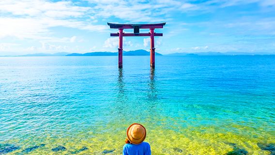 Une excursion d'une journée au lac Biwa dans la préfecture de Shiga, comprenant une visite de la porte torii flottante du sanctuaire Shirahige et d'un joyau caché d'un musée.