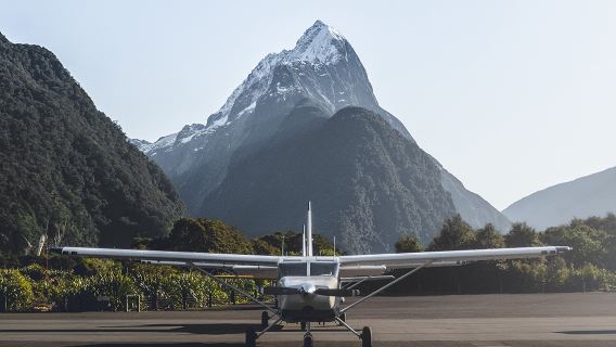 Queenstown round-trip + scenic flight + Milford Sound / Piopiotahi cruise + hotel transfer