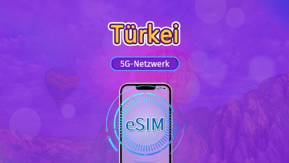 Türkei | 5G/4G eSIM | Tagespass/ Datenvolumen-Paket | Abrechnung nach Kalendertag| 1-30 Tage | QR-Code