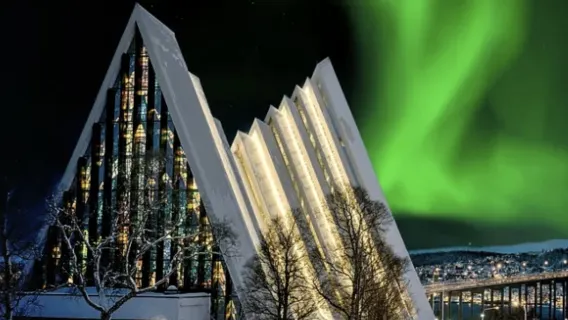 O McDonald's mais ao norte da Noruega em Tromso (Portão do Ártico, Capital da Aurora Boreal)